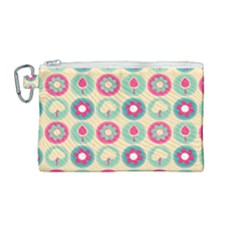 Chic Floral Pattern Canvas Cosmetic Bag (medium) by GardenOfOphir