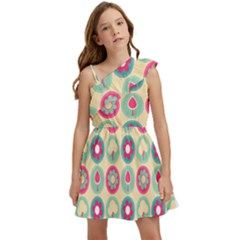 Chic Floral Pattern Kids  One Shoulder Party Dress by GardenOfOphir