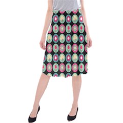 Chic Floral Pattern Midi Beach Skirt by GardenOfOphir