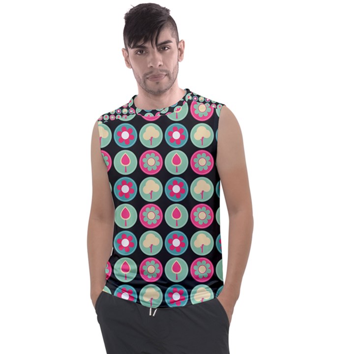 Chic Floral Pattern Men s Regular Tank Top