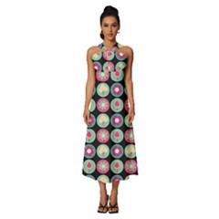 Chic Floral Pattern Sleeveless Cross Front Cocktail Midi Chiffon Dress by GardenOfOphir