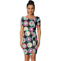 Chic Floral Pattern Fitted Knot Split End Bodycon Dress by GardenOfOphir