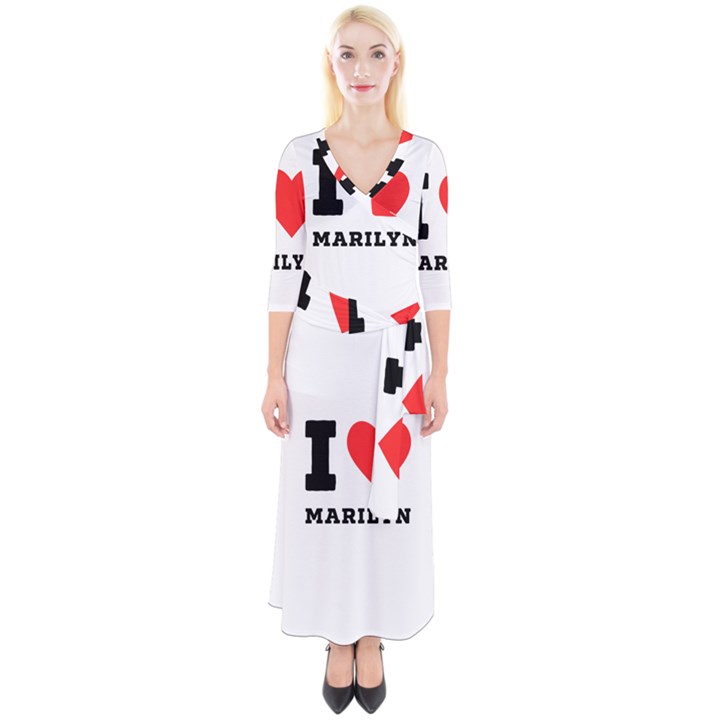 I love marilyn Quarter Sleeve Wrap Maxi Dress