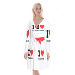 I Love Marilyn Long Sleeve Velvet Front Wrap Dress by ilovewhateva