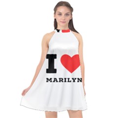 I Love Marilyn Halter Neckline Chiffon Dress  by ilovewhateva