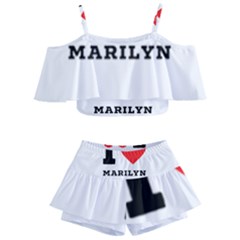 I Love Marilyn Kids  Off Shoulder Skirt Bikini by ilovewhateva