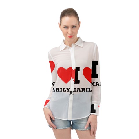 I Love Marilyn Long Sleeve Chiffon Shirt by ilovewhateva