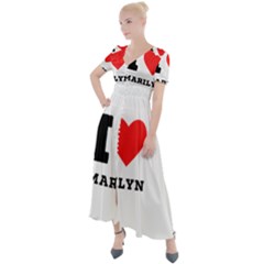 I Love Marilyn Button Up Short Sleeve Maxi Dress by ilovewhateva