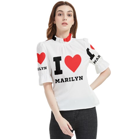 I Love Marilyn Frill Neck Blouse by ilovewhateva