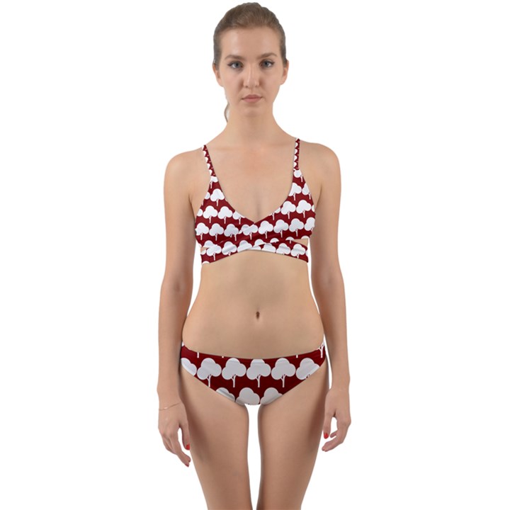 Tree Illustration Gifts Wrap Around Bikini Set