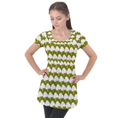 Tree Illustration Gifts Puff Sleeve Tunic Top by GardenOfOphir