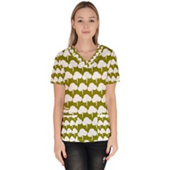 Tree Illustration Gifts Women s V-neck Scrub Top by GardenOfOphir