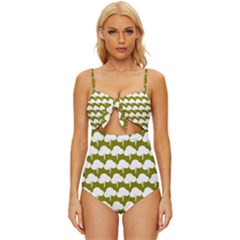 Tree Illustration Gifts Knot Front One-piece Swimsuit