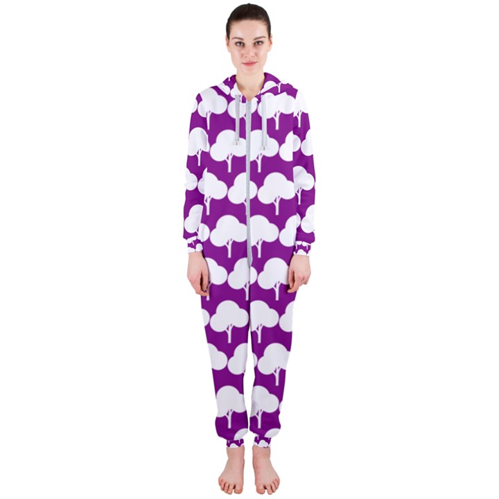 Tree Illustration Gifts Hooded Jumpsuit (Ladies)