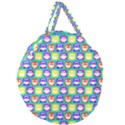 Colorful Whimsical Owl Pattern Giant Round Zipper Tote View1