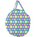 Colorful Whimsical Owl Pattern Giant Round Zipper Tote View2