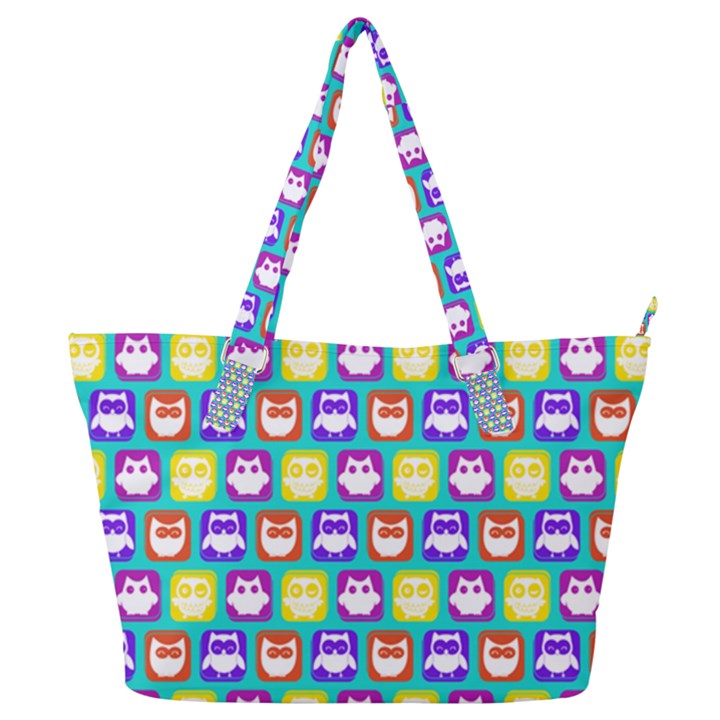 Colorful Whimsical Owl Pattern Full Print Shoulder Bag