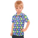 Colorful Whimsical Owl Pattern Kids  Polo Tee View1