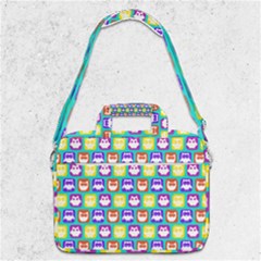 Colorful Whimsical Owl Pattern Macbook Pro 13  Shoulder Laptop Bag  by GardenOfOphir