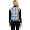 Colorful Whimsical Owl Pattern Women s Short Button Up Puffer Vest View2