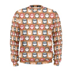 Colorful Whimsical Owl Pattern Men s Sweatshirt by GardenOfOphir