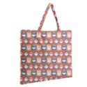 Colorful Whimsical Owl Pattern Zipper Large Tote Bag View2