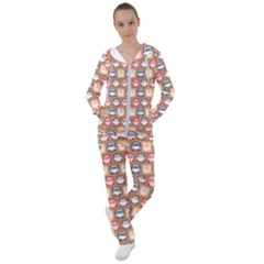 Colorful Whimsical Owl Pattern Women s Tracksuit by GardenOfOphir