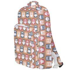 Colorful Whimsical Owl Pattern Double Compartment Backpack by GardenOfOphir