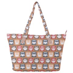 Colorful Whimsical Owl Pattern Full Print Shoulder Bag by GardenOfOphir