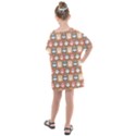 Colorful Whimsical Owl Pattern Kids  One Piece Chiffon Dress View2