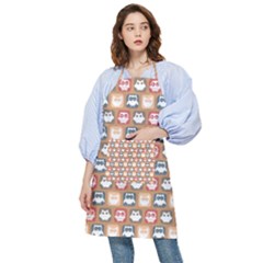 Colorful Whimsical Owl Pattern Pocket Apron by GardenOfOphir