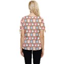 Colorful Whimsical Owl Pattern Bow Sleeve Button Up Top View4