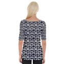 Black And White Owl Pattern Wide Neckline Tee View2