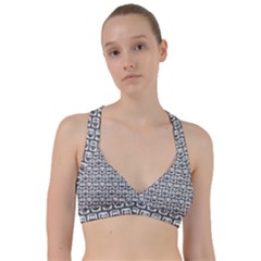 Gray And White Owl Pattern Sweetheart Sports Bra by GardenOfOphir