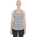 Gray And White Owl Pattern Piece Up Tank Top View1