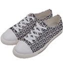 Gray And White Owl Pattern Men s Low Top Canvas Sneakers View2