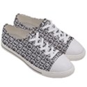 Gray And White Owl Pattern Men s Low Top Canvas Sneakers View3