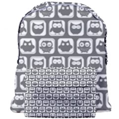 Gray And White Owl Pattern Giant Full Print Backpack by GardenOfOphir