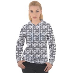 Gray And White Owl Pattern Women s Overhead Hoodie by GardenOfOphir