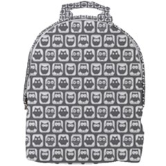 Gray And White Owl Pattern Mini Full Print Backpack by GardenOfOphir