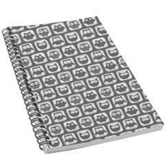 Gray And White Owl Pattern 5 5  X 8 5  Notebook by GardenOfOphir