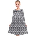 Gray And White Owl Pattern Kids  Midi Sailor Dress View1