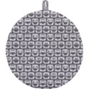 Gray And White Owl Pattern Round Trivet View2