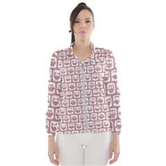 Light Pink And White Owl Pattern Women s Windbreaker by GardenOfOphir