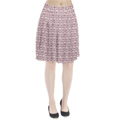 Light Pink And White Owl Pattern Pleated Skirt by GardenOfOphir