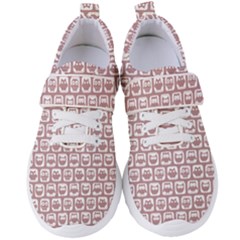 Light Pink And White Owl Pattern Women s Velcro Strap Shoes by GardenOfOphir