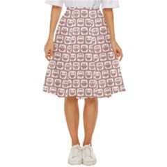 Light Pink And White Owl Pattern Classic Short Skirt by GardenOfOphir