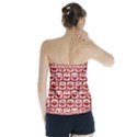 Red And White Owl Pattern Strapless Top View2