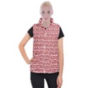 Red And White Owl Pattern Women s Button Up Vest View1