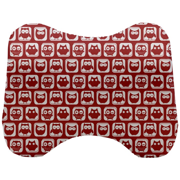 Red And White Owl Pattern Head Support Cushion